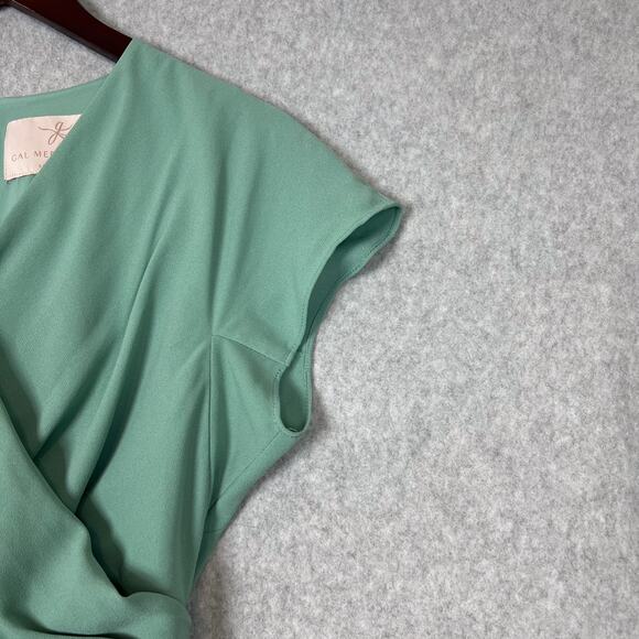 Gal Meets Glam Mint Green Seraphina Crisscross Bodice Midi Dress Size 12 Petite - Picture 3 of 11